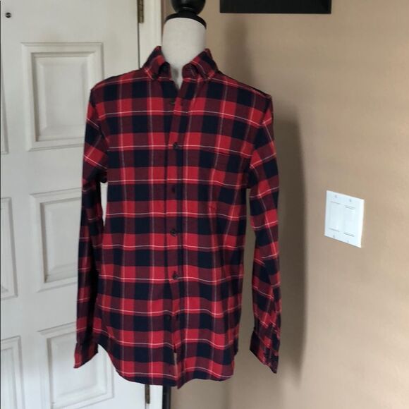 New Without Tags Goodfellow and Co. Men’s Red & Black Plaid Shirt Size XL - Picture 2 of 4